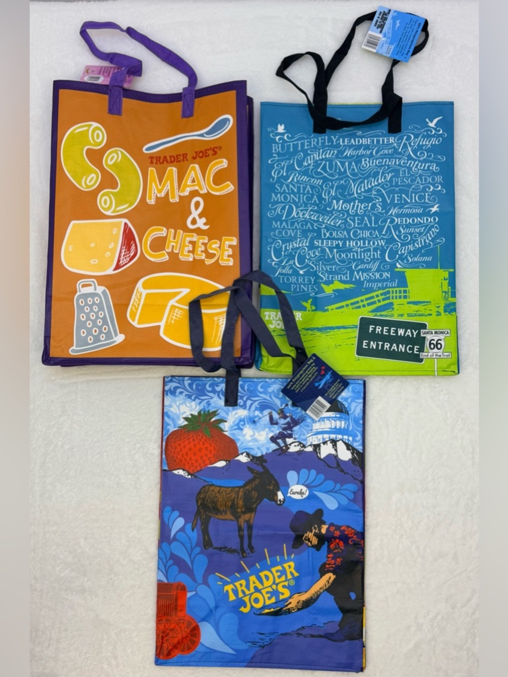 Trader Joe’s 3 Pack Reusable Bag - Northern & Southern California & PB Jam